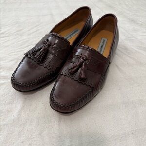 Johnston and Murphy Brown Leather Kiltie Pinch Tassel Loafers Size 11